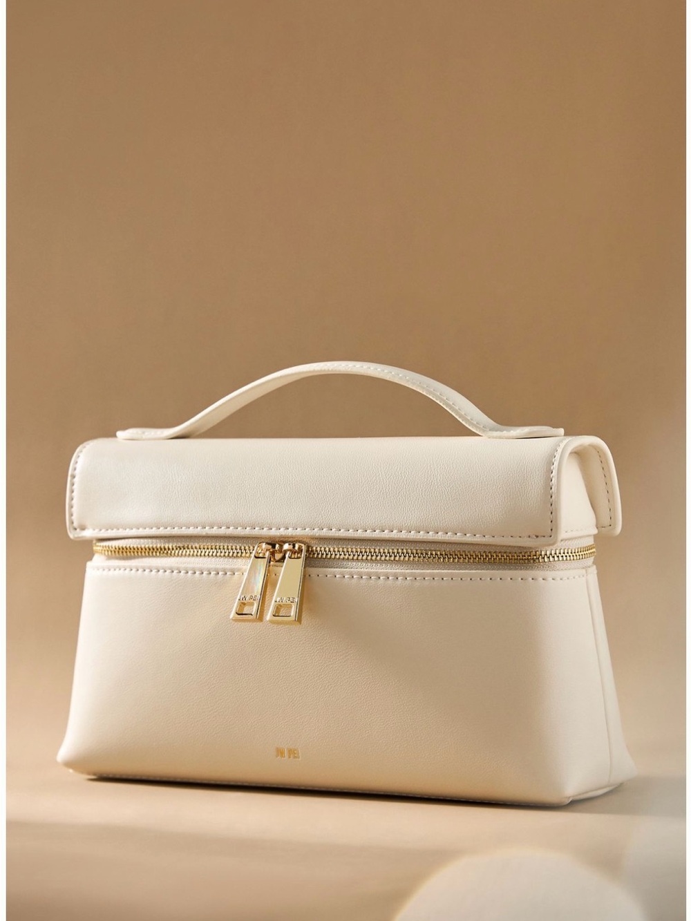 JW PEI Cream Structured Crossbody with Gold Hardware